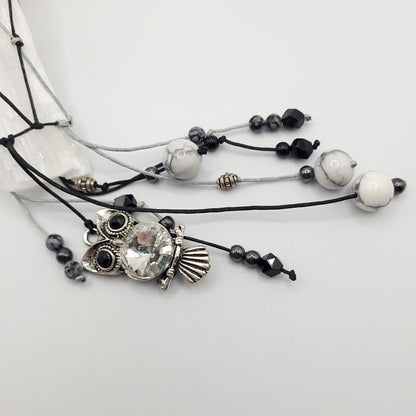 Owl Selenite Crystal Car Charm, Crystal Sun Catcher