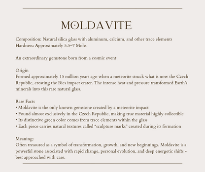 Raw Moldavite Necklace in Silver - Crystal for Transformation