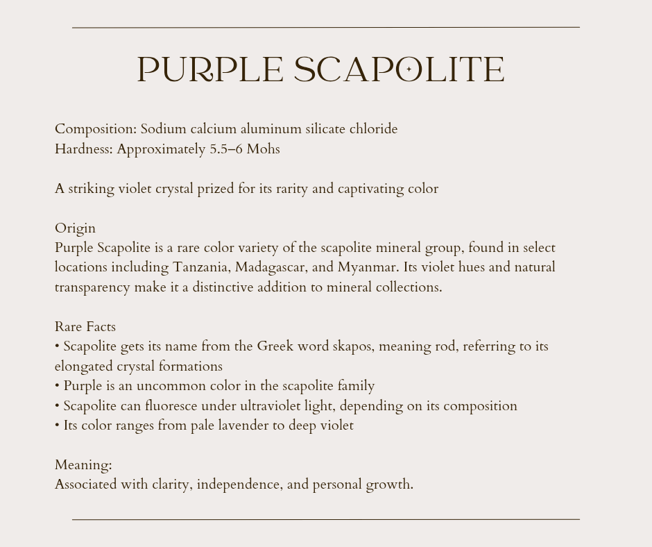 Raw Purple Scapolite Necklace in Copper - Crystal for Clarity