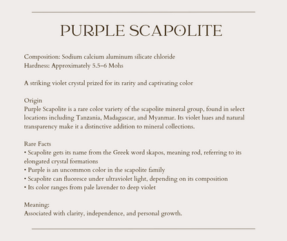Raw Purple Scapolite Necklace in Copper - Crystal for Clarity