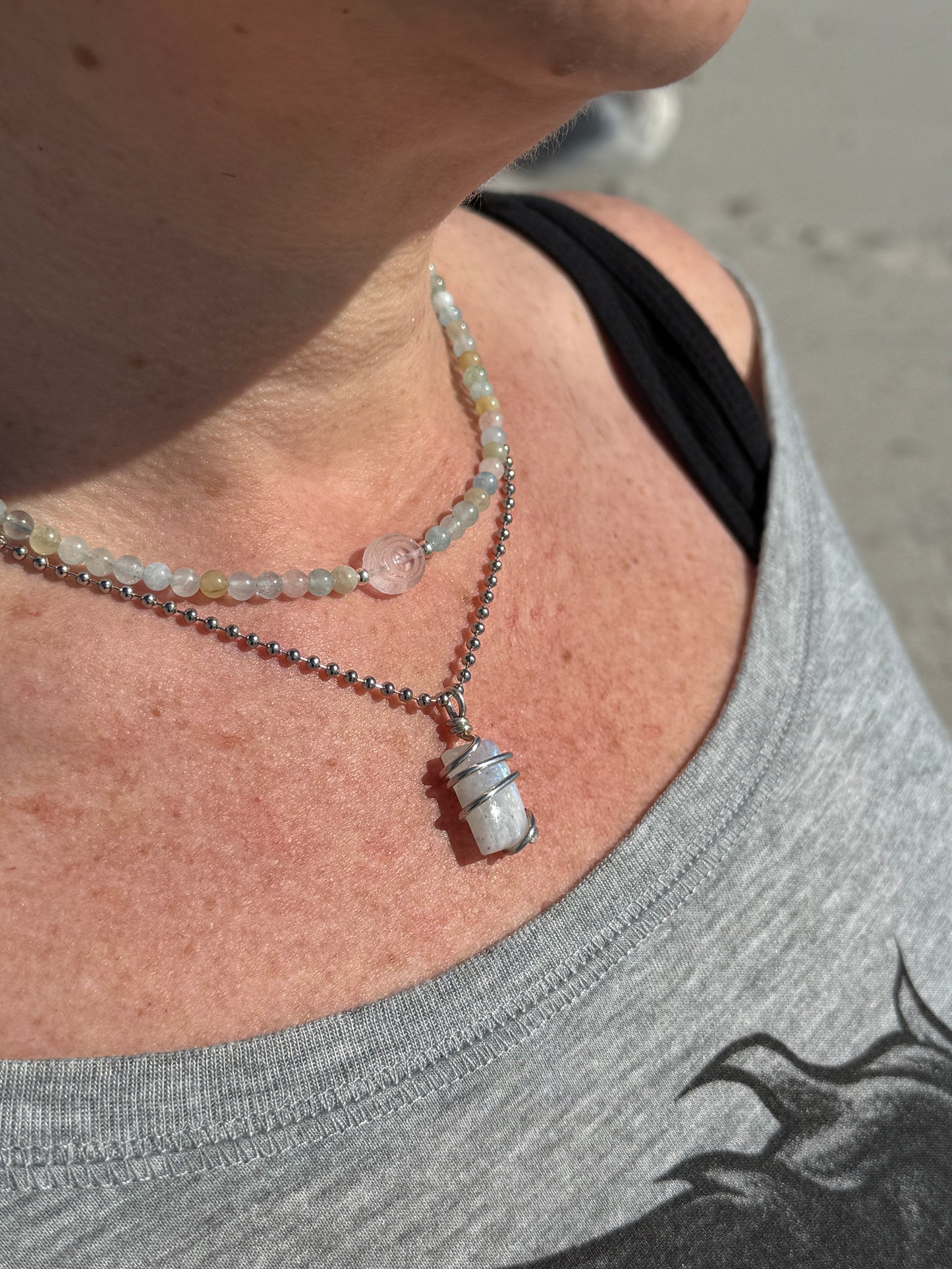 Rose Quartz Evil Eye Necklace – Crystal for Heart Protection