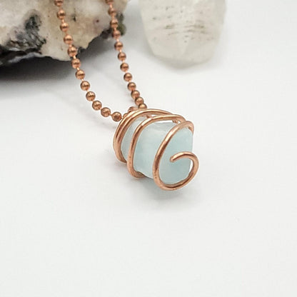 Caribbean Calcite Necklace in Copper – Crystal for Calm & Clarity