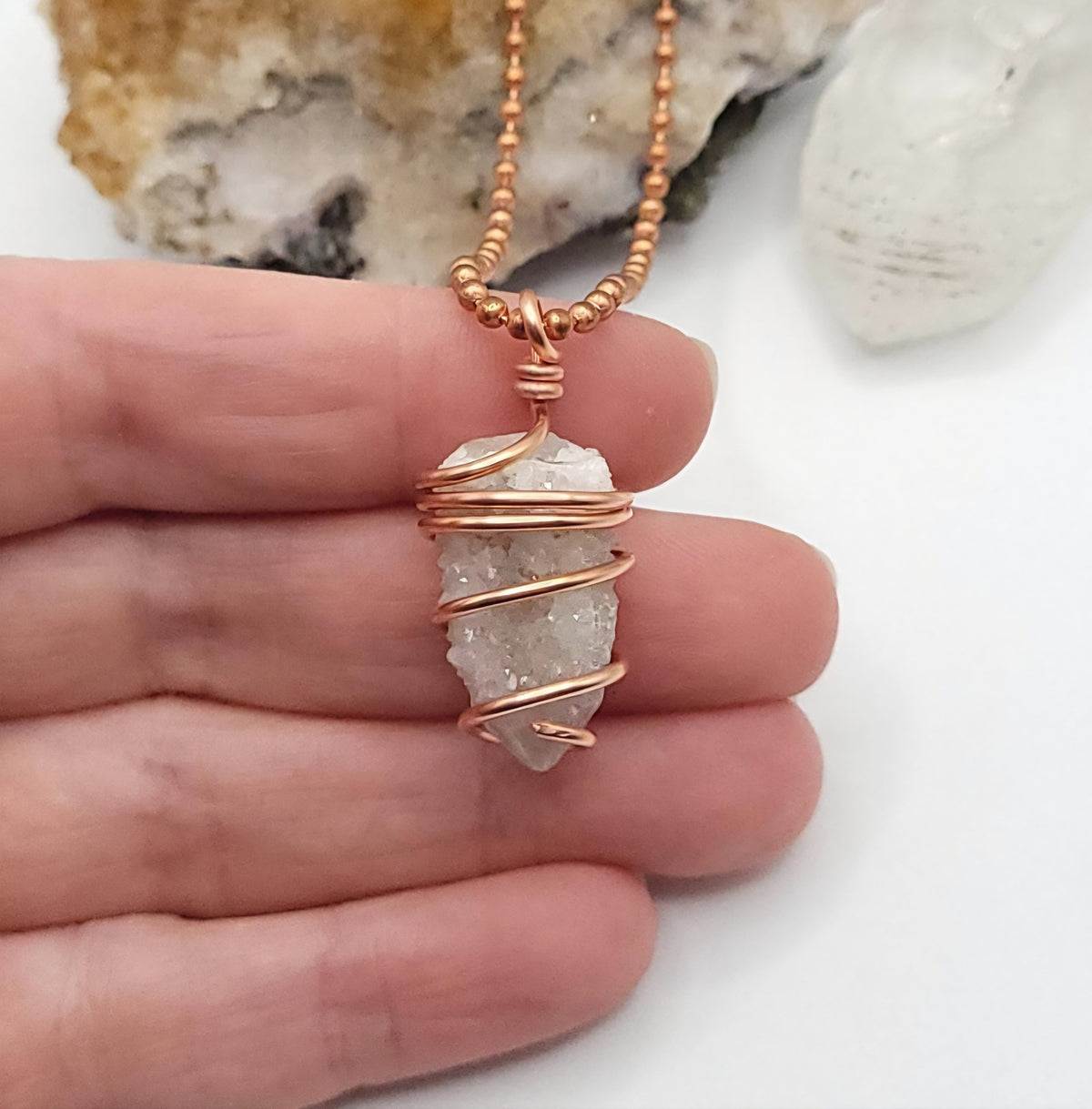 Spirit Quartz Necklace in Copper – Crystal for Harmony & Growth