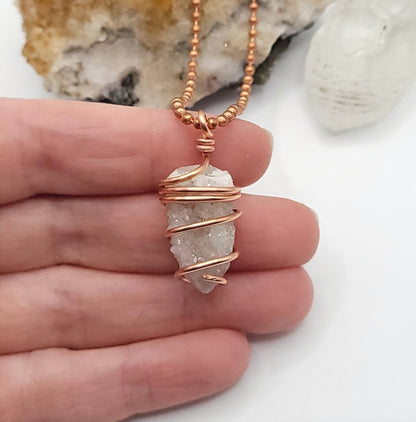 Spirit Quartz Necklace in Copper – Crystal for Harmony & Growth