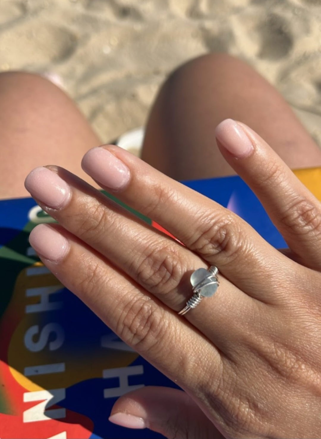 Aquamarine Ring, Silver Wire Wrapped Ring