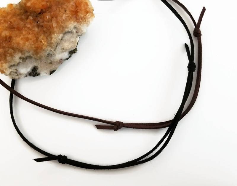 Raw Staurolite Crystal Necklace in Silver