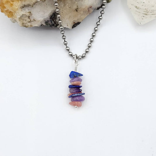 Bisexual Pride Necklace, Bisexual Pride Crystal Pendant