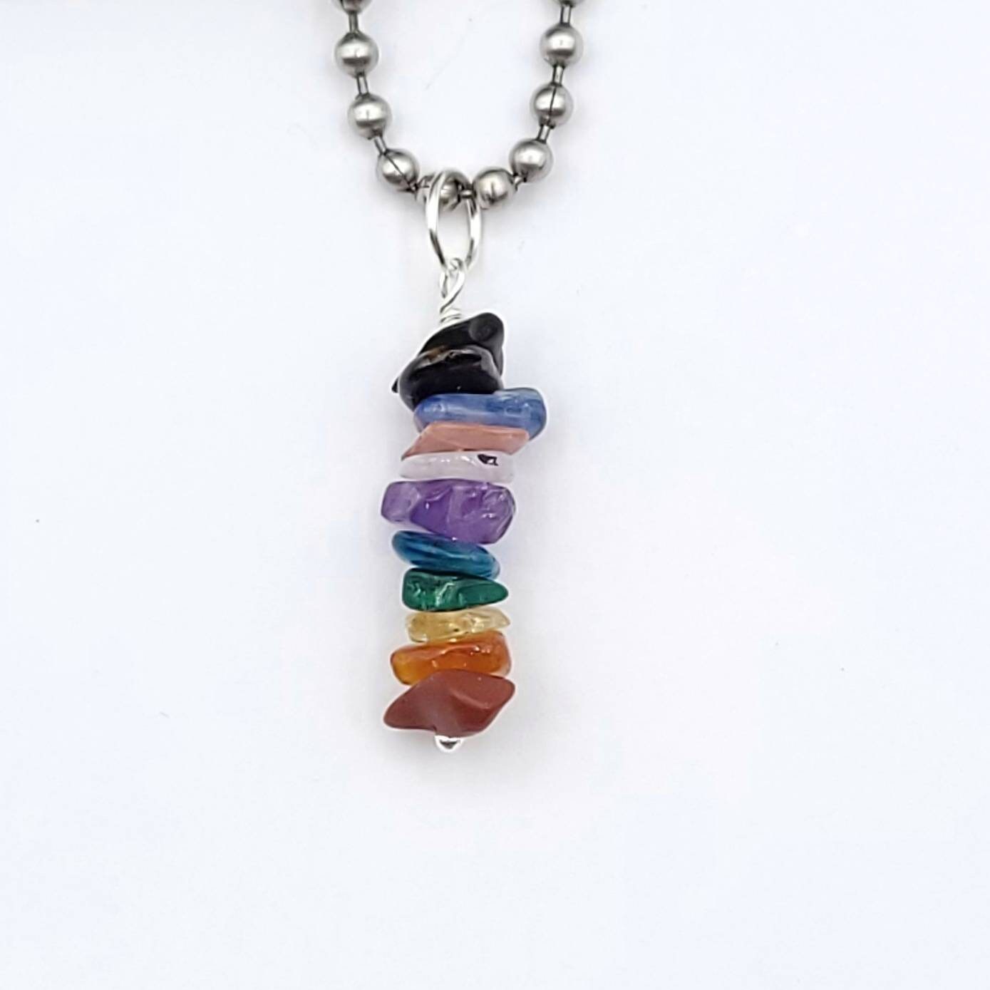 Progress Pride Necklace, Progress Pride Crystal Pendant