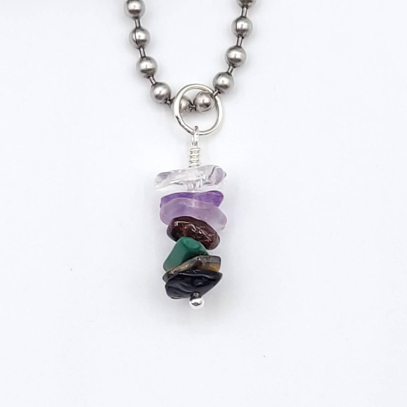 Capricorn Chakra Necklace, Zodiac Crystal Capricorn Pendant