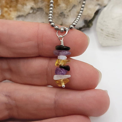 Non Binary Necklace, Non Binary Pride Crystal Pendant, Pride Pendant