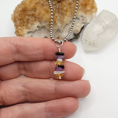 Non Binary Necklace, Non Binary Pride Crystal Pendant, Pride Pendant