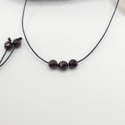 Adjustable Garnet Necklace, Garnet Choker, Dainty Garnet Bead Necklace, January Birthstone, January Jewelry