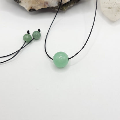 Adjustable Green Aventurine Necklace, Green Aventurine Choker, Dainty Crystal Bead Necklace