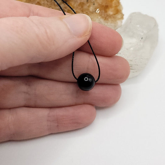 Adjustable Obsidian Necklace