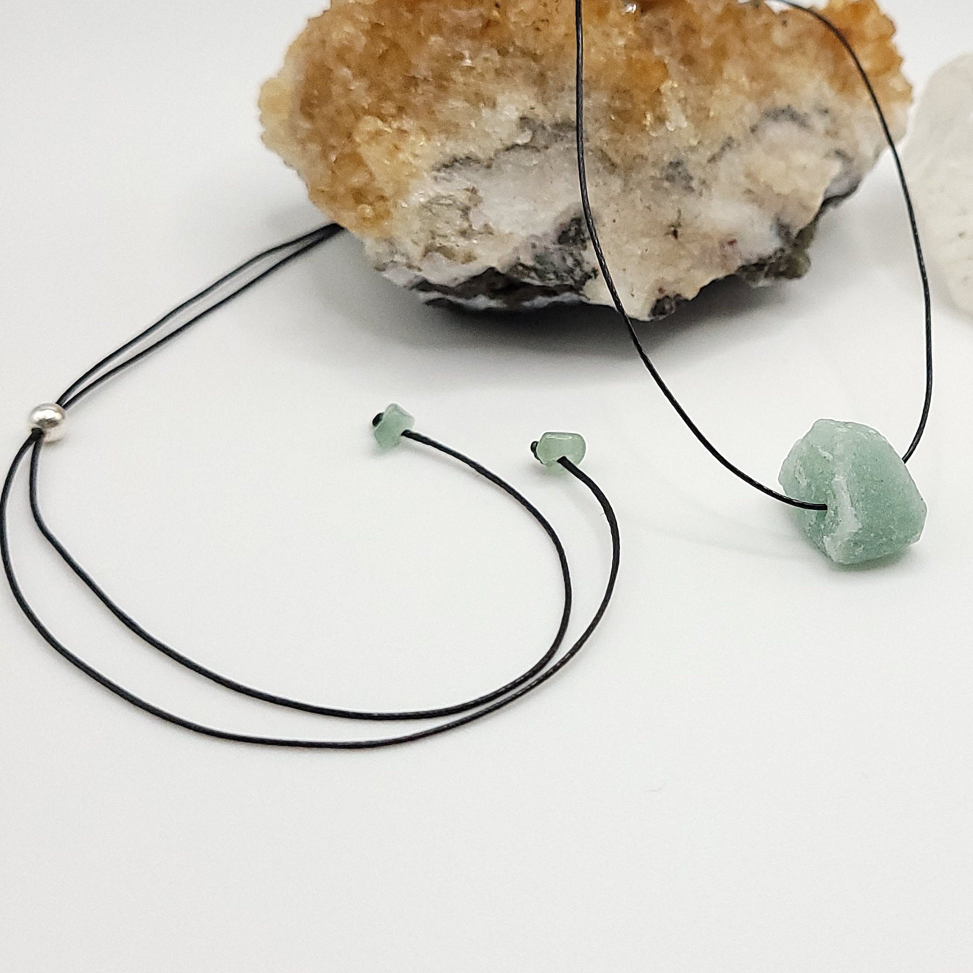 Adjustable Raw Green Aventurine Necklace