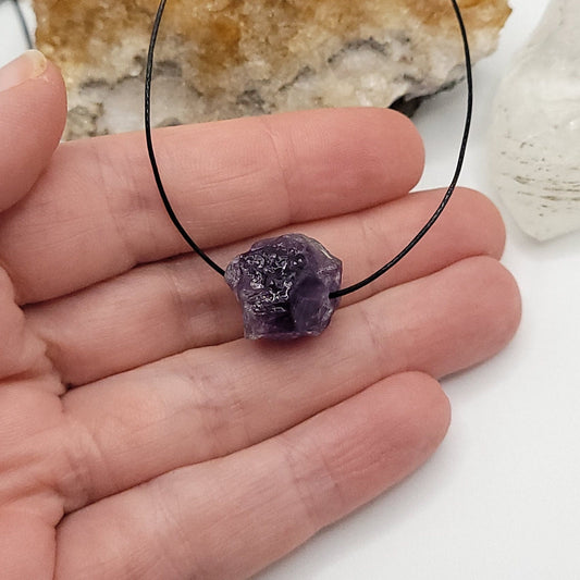 Adjustable Raw Amethyst Necklace