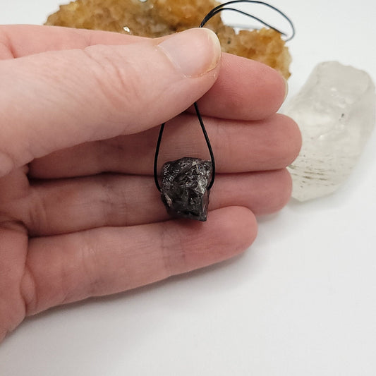 Adjustable Raw Smoky Quartz Necklace