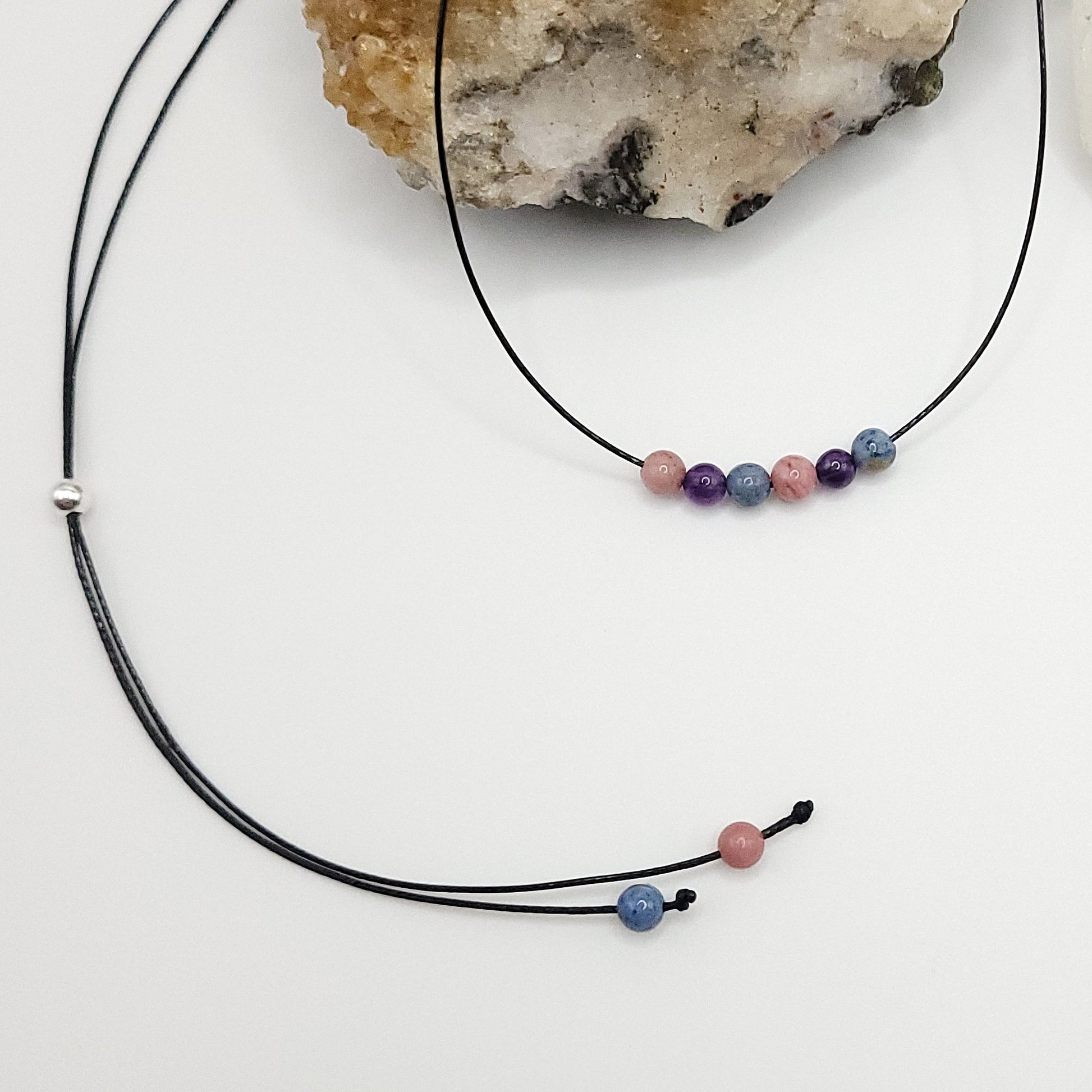 Bisexual Pride Necklace, Adjustable Bisexual Pride Crystal Choker