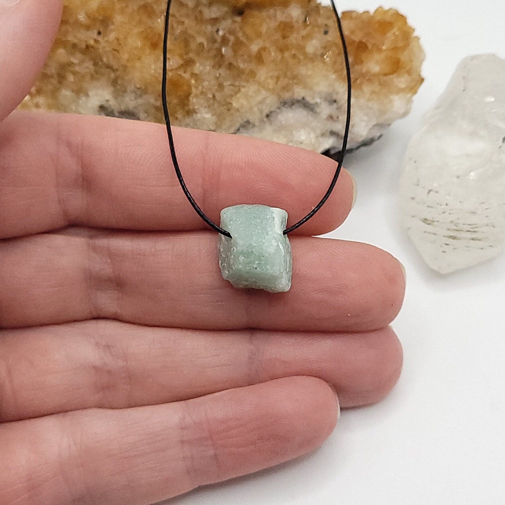 Adjustable Raw Green Aventurine Necklace