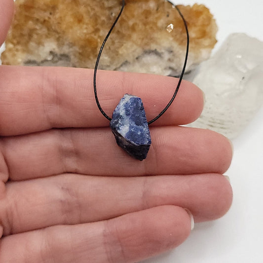 Adjustable Raw Sodalite Necklace