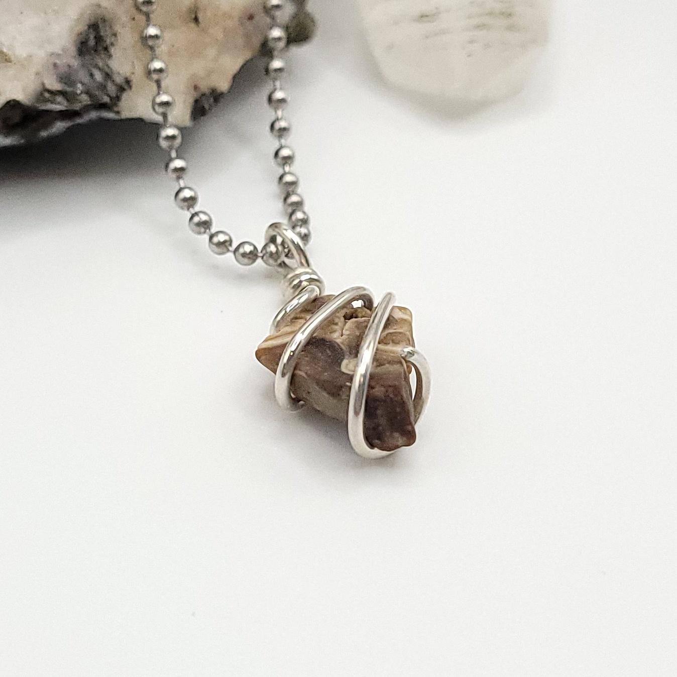 Chocolate Calcite Crystal Necklace in Silver