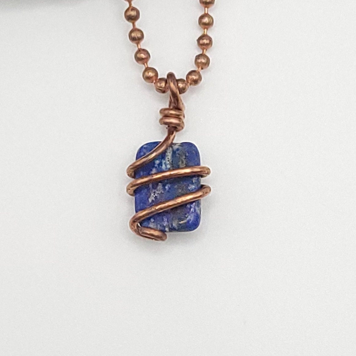 Lapis Lazuli Crystal Necklace in Copper