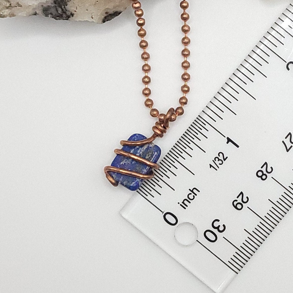 Lapis Lazuli Crystal Necklace in Copper