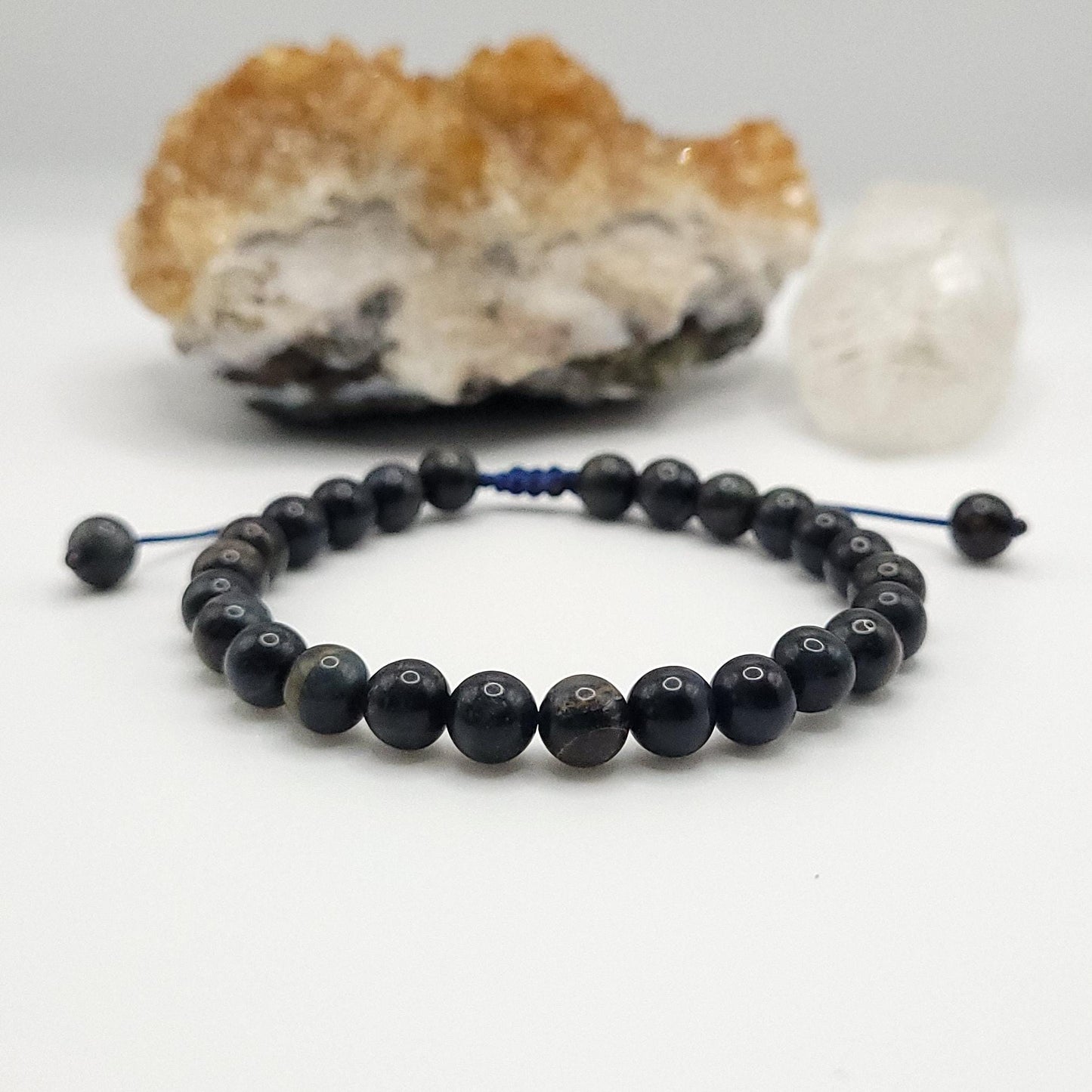 Adjustable Blue Tiger's Eye Crystal Bracelet