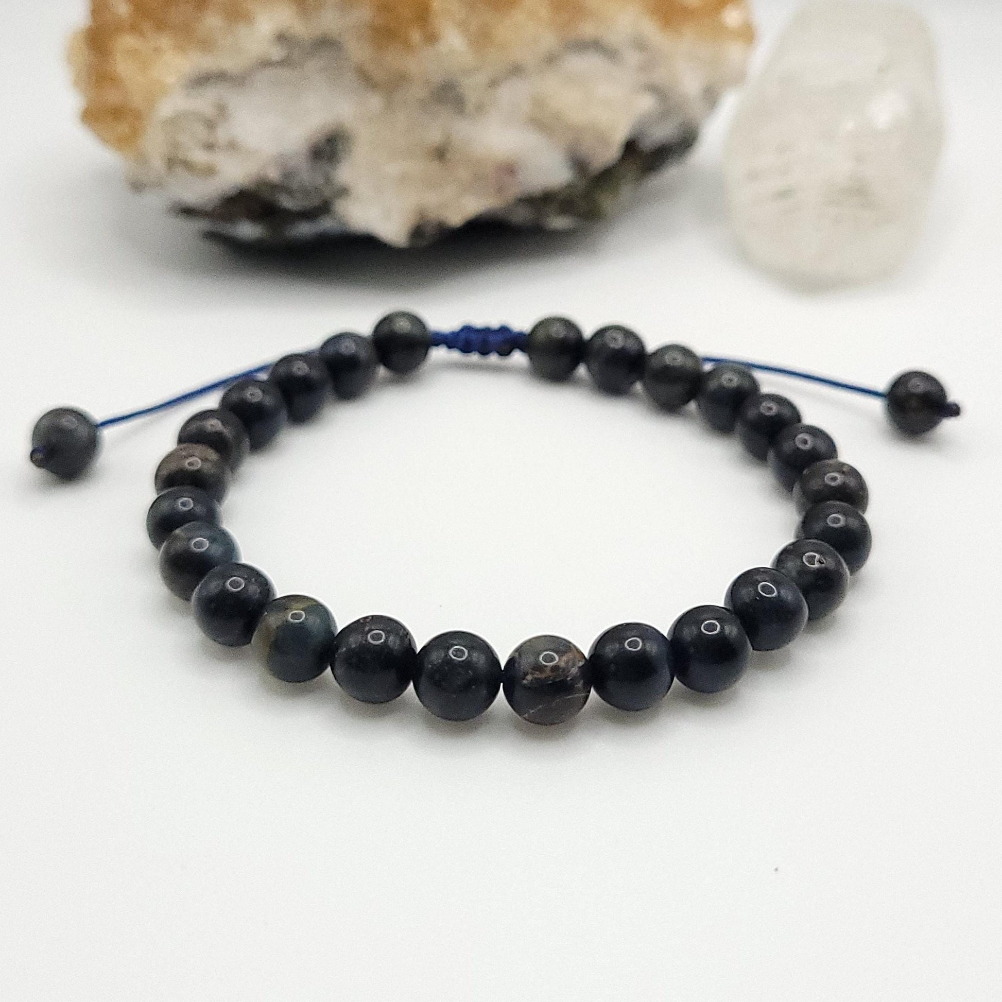 Adjustable Blue Tiger's Eye Crystal Bracelet