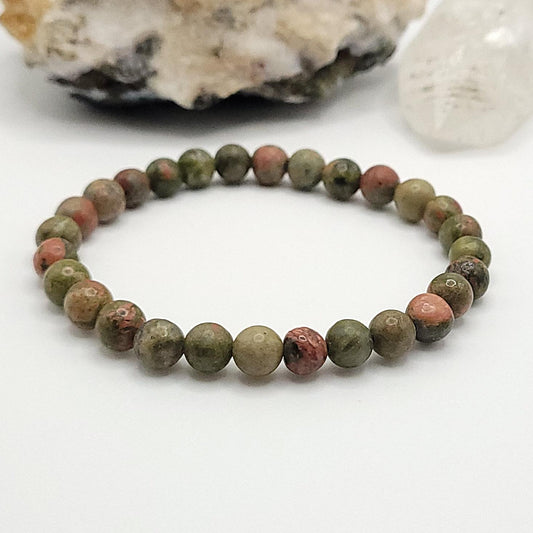 Unakite Crystal Stretch Bracelet