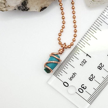 Turquoise Crystal Necklace in Copper