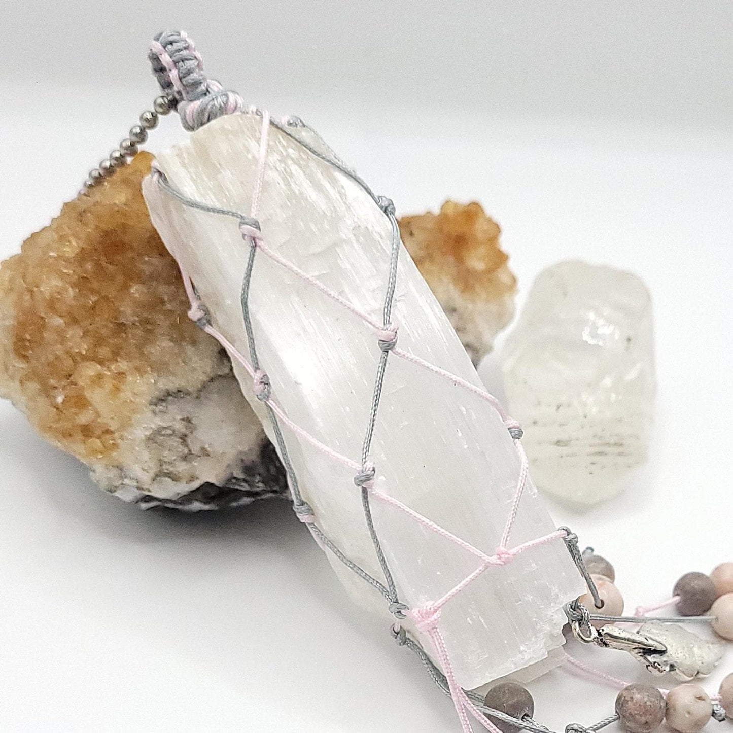 Feather Selenite Car Charm, Selenite Decor, Crystal Sun Catcher, Home Decor, Crystal Rearview Mirror Charm, Ornament, Wall Hanging