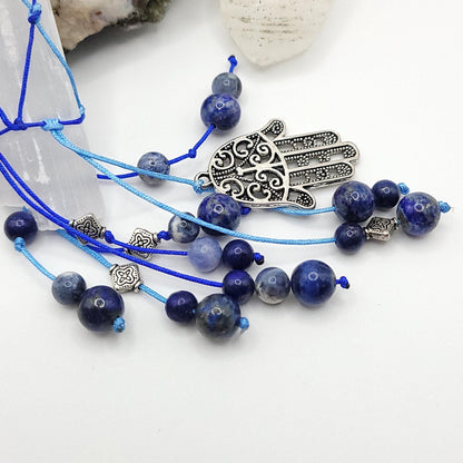 Hamsa Selenite Car Charm, Selenite Decor, Crystal Sun Catcher, Rear view Mirror Charm, Ornament, Wall Hanging, Wall Decor