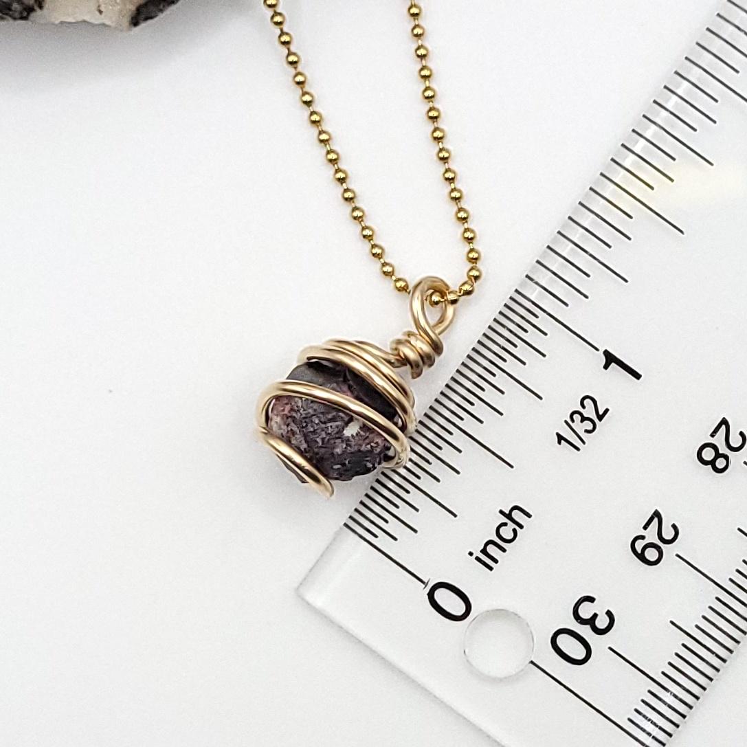 Garnet Necklace, Gold Wire Wrapped Garnet Pendant, January Birthstone Necklace, Birthstone Jewelry