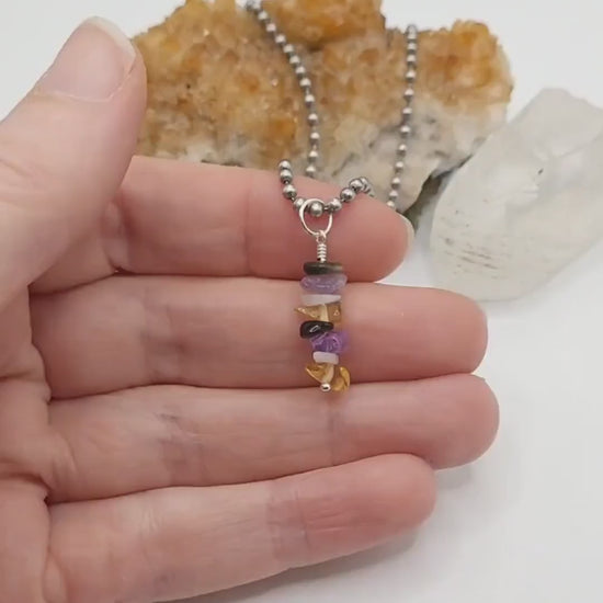 Non Binary Necklace, Non Binary Pride Crystal Pendant, Pride Pendant