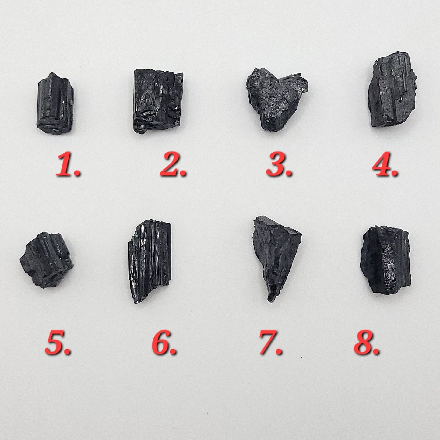 choice of 8 crystal for raw black tourmaline necklace