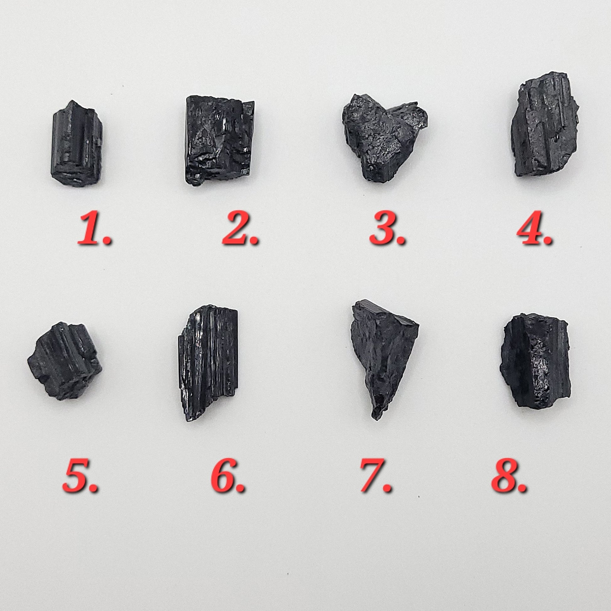 choice of 8 crystal for raw black tourmaline necklace