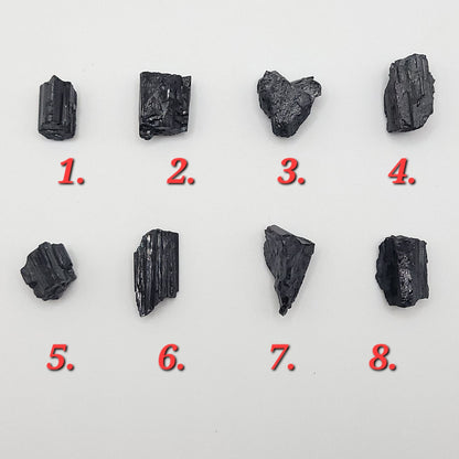 choice of 8 crystal for raw black tourmaline necklace