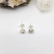 Labradorite Crystal Stud Earrings with Sterling Silver Wire