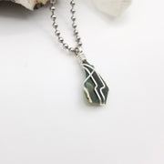 Bloodstone Necklace, Silver Wire Wrapped Bloodstone Pendant
