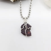 Mookaite Necklace, Wire Wrapped Mookaite Pendant