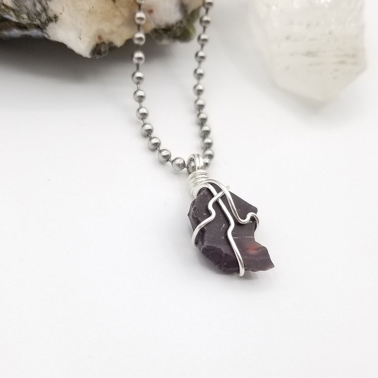 Mookaite Necklace, Wire Wrapped Mookaite Pendant