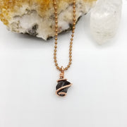 Apache Tears Necklace Wire Wrapped in Copper