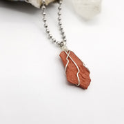 Red Jasper Necklace Wire Wrapped Pendant