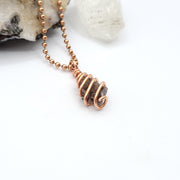 Smoky Quartz Necklace, Copper Smoky Quartz Pendant