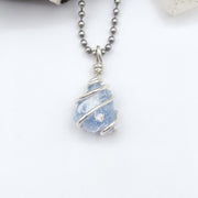 Angelite Necklace, Blue Anhydrite Pendant