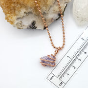 Raw Lepidolite Necklace, Copper Wire Lepidolite Pendant