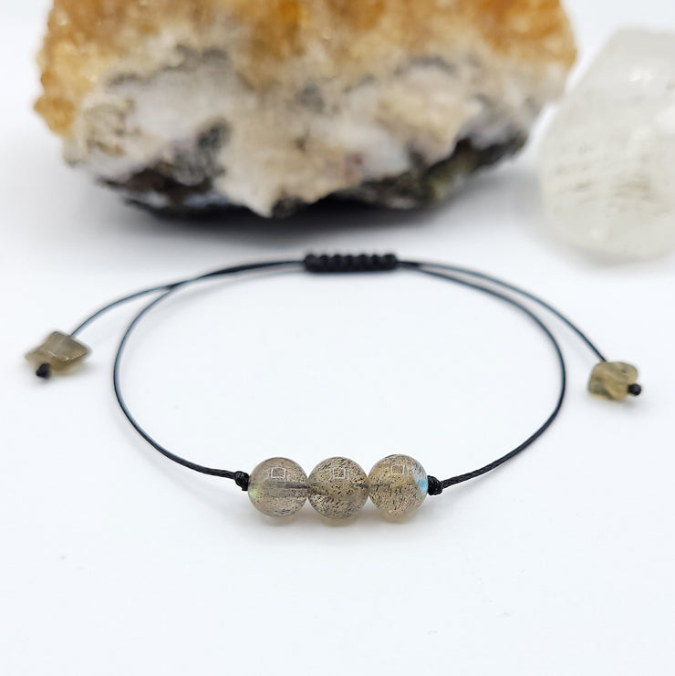 Labradorite Bracelet, Adjustable Crystal Bracelet