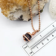 Raw Garnet Necklace, Copper Wire Garnet Pendant