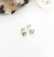 Prehnite Crystal Stud Earrings with Sterling Silver Wire